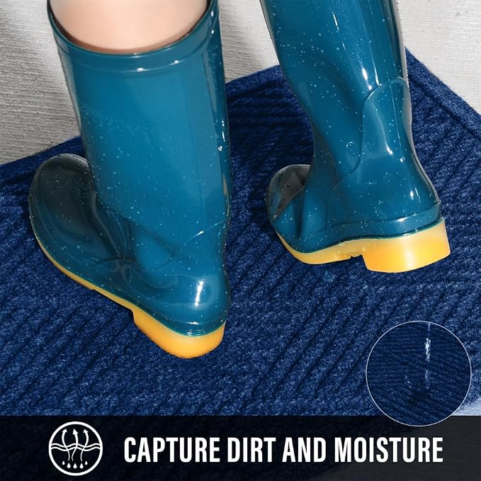 HIYARD Sturdy Front Door Mat, Absorbent Muddy Dirt Resist Welcome Door Mats - Image 3