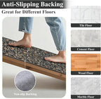 HEBE Washable Hallway Runner Rug 2'x 8' Non Slip Kitchen Rugs Runner, Low Pile - Image 3