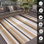 HUGEAR Outdoor Waterproof Rug 6'x9' Plastic Straw Rugs Washable Reversible - Image 3