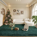 Mugorn Area Rugs 9x12 Living Room, Large Fluffy Dark Green Area Rugs - Image 8