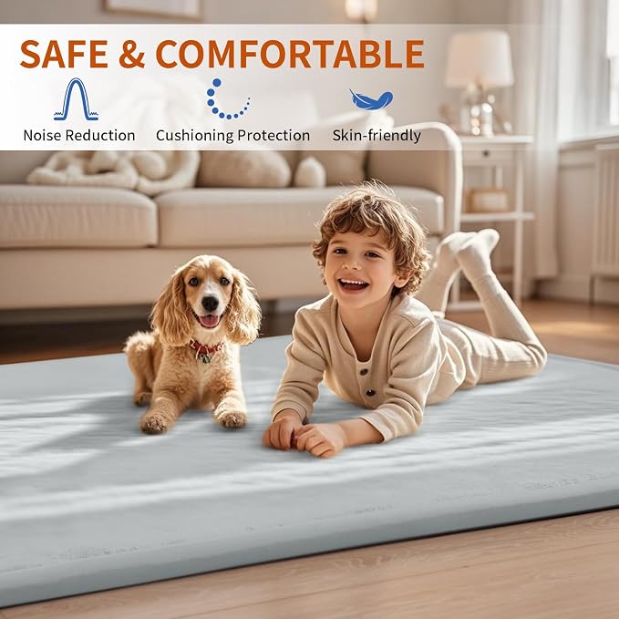 ACOMOPACK Baby Play Mat for Floor, 1.3" Thick Memory Foam Area Rug for Living - Image 3
