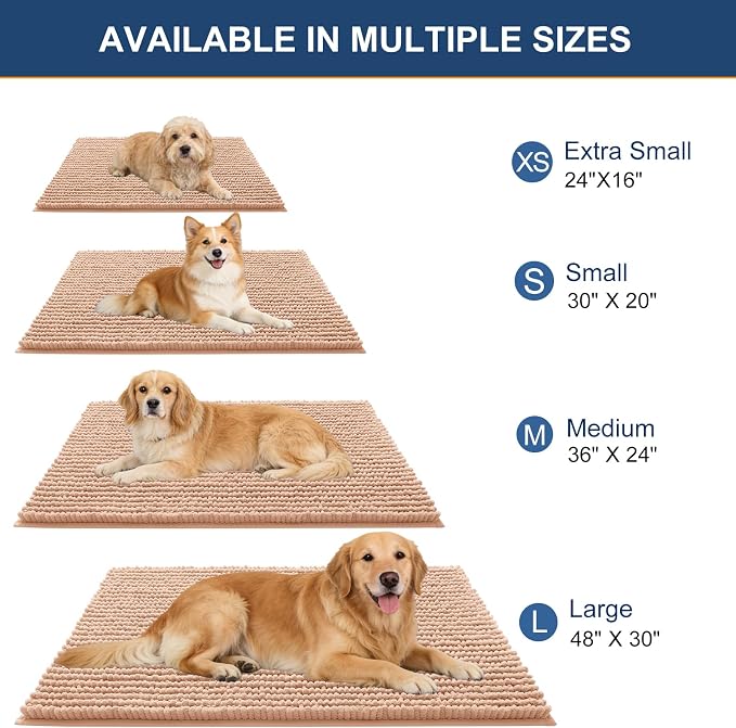 OLANLY Dog Door Mat for Muddy Paws 30x20, Ultra Absorbent Chenille Mud Doormat - Image 2