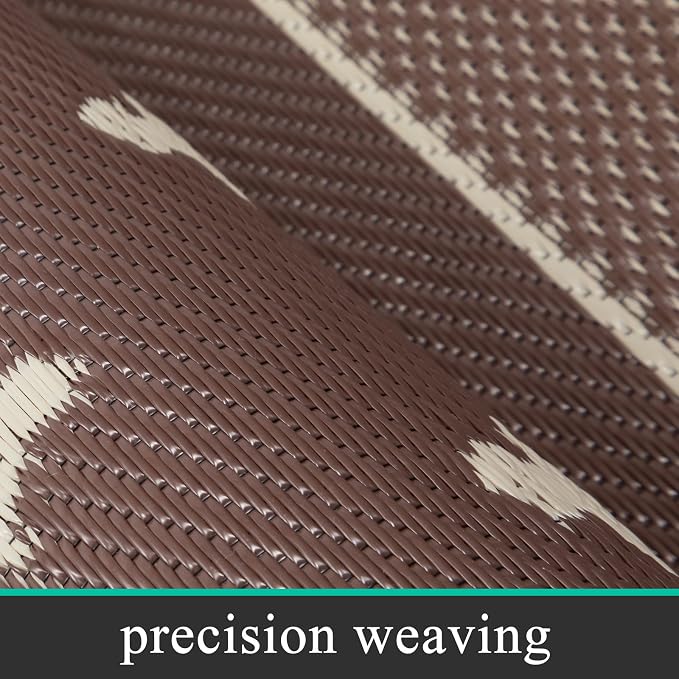 Pauwer Waterproof Outdoor Rug 6x9, Reversible Plastic Straw Patio Camping Rug - Image 4