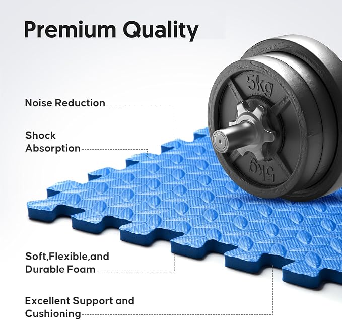 36 Pack Home Gym Mat, Puzzle Exercise Mat, EVA Interlocking Foam Floor Tiles - Image 4