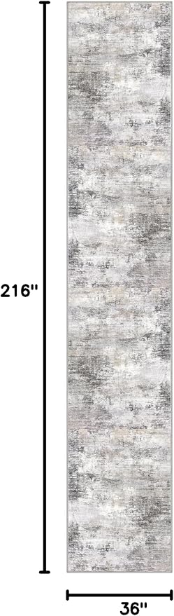 IOHOUZE Abstract Runner Rug 3x18 Ft Washable Runners - Image 2