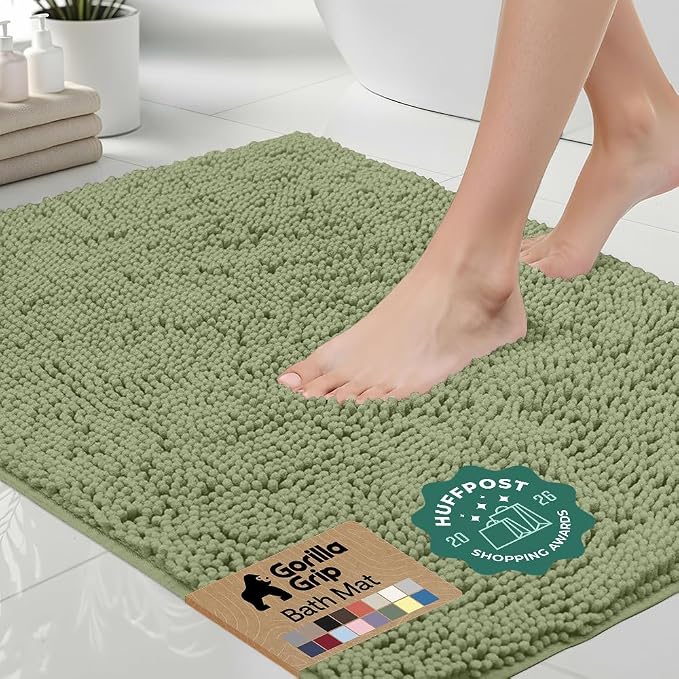 GORILLA GRIP Bath Rug Mat 36x24, Soft Absorbent Chenille, Quick Dry Microfiber by Unknown