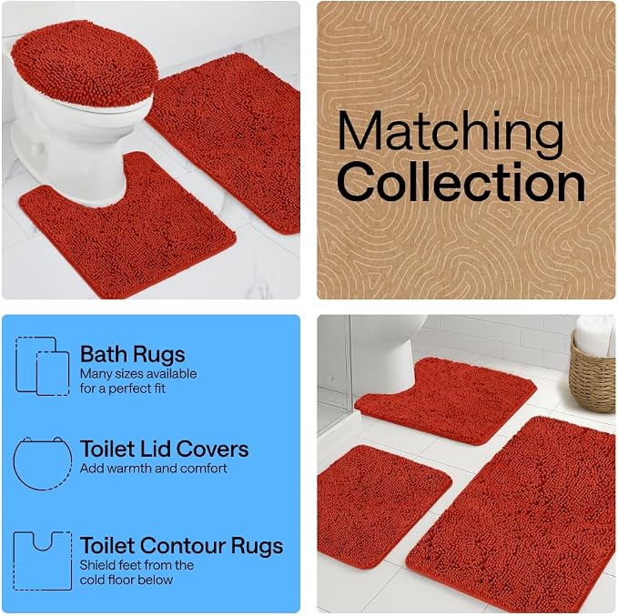 GORILLA GRIP Bath Rug Mat, Thick Soft Absorbent Chenille, Quick Dry Microfiber - Image 8