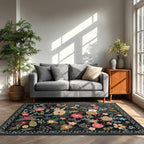 6x9 Area Rug, Floral Rugs for Living Room, Stain-Resistant Washable Bedroom Rug - Image 2