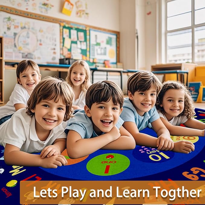Classroom Round Rug, 6×6Ft ABC Rugs - Image 2