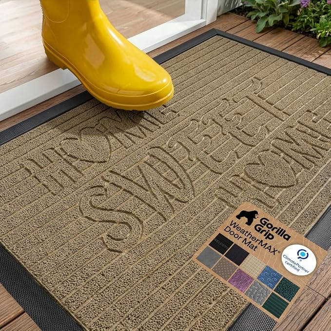 GORILLA GRIP 100% Waterproof All-Season WeatherMAX Doormat, US Designed Natural by Unknown
