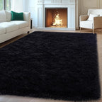 Mugorn 8x10 Area Rugs for Living Room, Large Fluffy Black Rugs for Bedroom by MUGORN