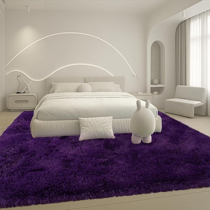 5x7 Plush Fluffy Area Rugs, Large Soft Carpet, Upgraded Non-Slip Rectangular Rug - Image 4