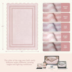 Pink Rugs for Bedroom Girls, 6x9 Washable Non Slip Area Rugs for Living Room - Image 2