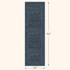 2'6"x8' 8ft Kitchen Runner Rugs Washable, Dark Blue Long Runner Rugs Non Slip - Image 2