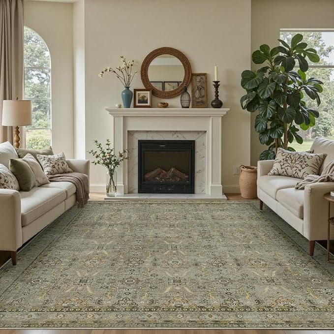 Rugxara 8x10 Area Rugs for Living Room Bedroom, Large Washable Rug, Vintage - Image 5