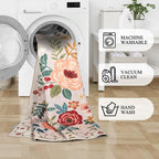 DUKINO 4x6 Feet Office Chair Mat, Lightweight Non Slip Washable Floral Area Rug - Image 8