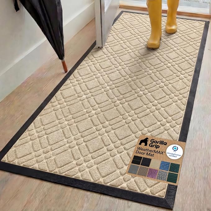 GORILLA GRIP 100% Waterproof All-Season WeatherMAX Doormat, US Designed Natural by Unknown