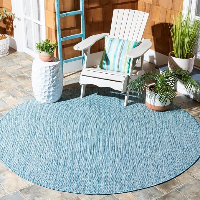 SAFAVIEH Outdoor Round Rug 6'7" by Unknown