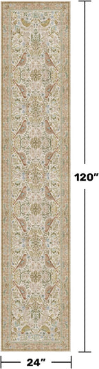 Beige 10 ft Long Vintage Runner Rugs - Image 2