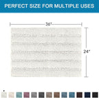 H.VERSAILTEX Bath Mats for Bathroom Non Slip Extra Thick Chenille Striped Bath - Image 2