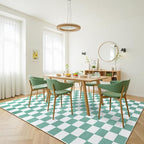 Terrug Green and White Checkered Rug - Image 4