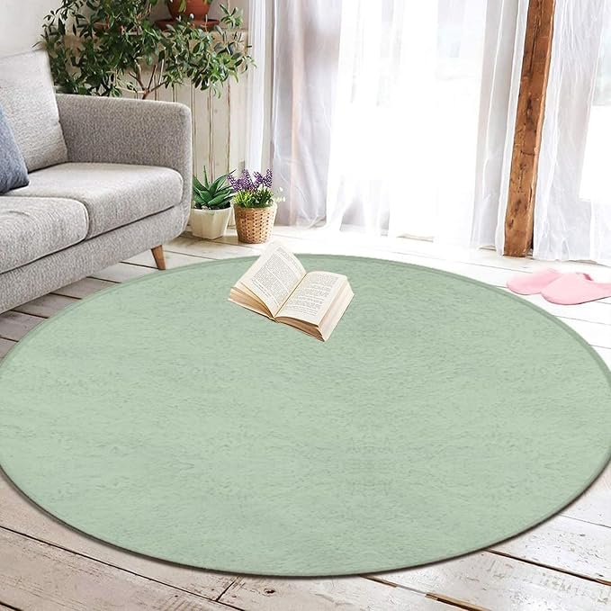 Home Decor Non Slip Kitchen Office Circle Rug, Machine Washable Modern Round - Image 5