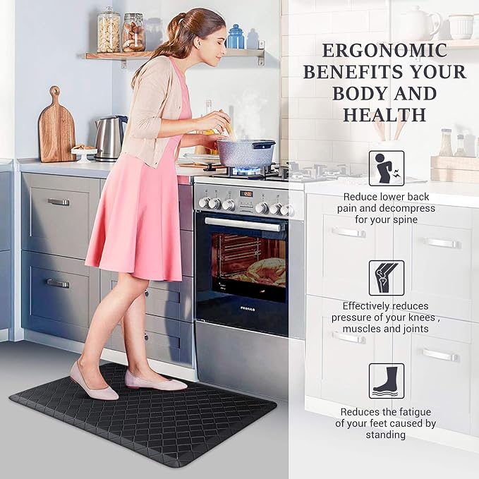 HappyTrends Floor Mat Cushioned Anti-Fatigue, Thick Waterproof Non-Slip Mats - Image 6