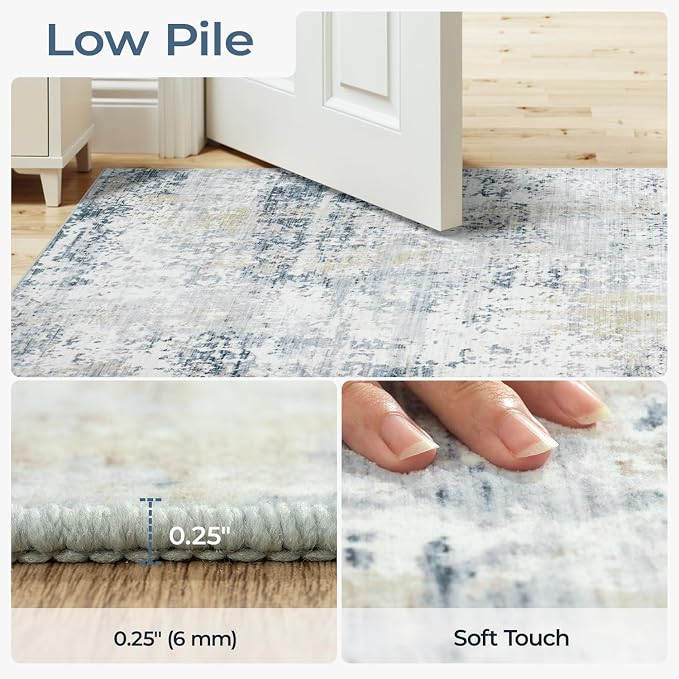 3x5 Area Rug Non-Slip, Machine Washable Soft Low Pile Small Rugs - Image 3