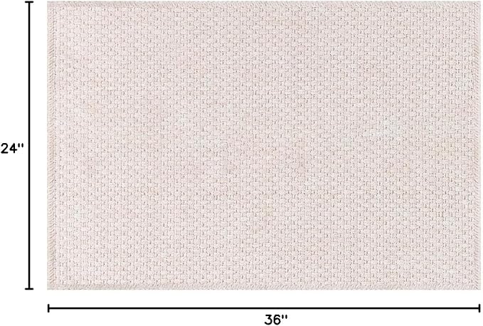 CAMILSON Easy Jute Rug 2x3, Indoor Outdoor Off-White Farmhouse Area Rugs - Image 2