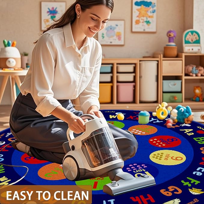 Classroom Round Rug, 6×6Ft ABC Rugs - Image 7