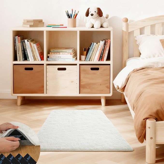 Cream White Rugs for Bedroom, 2x3 Fluffy Area Rugs for Living Room, Small Fuzzy by Unknown