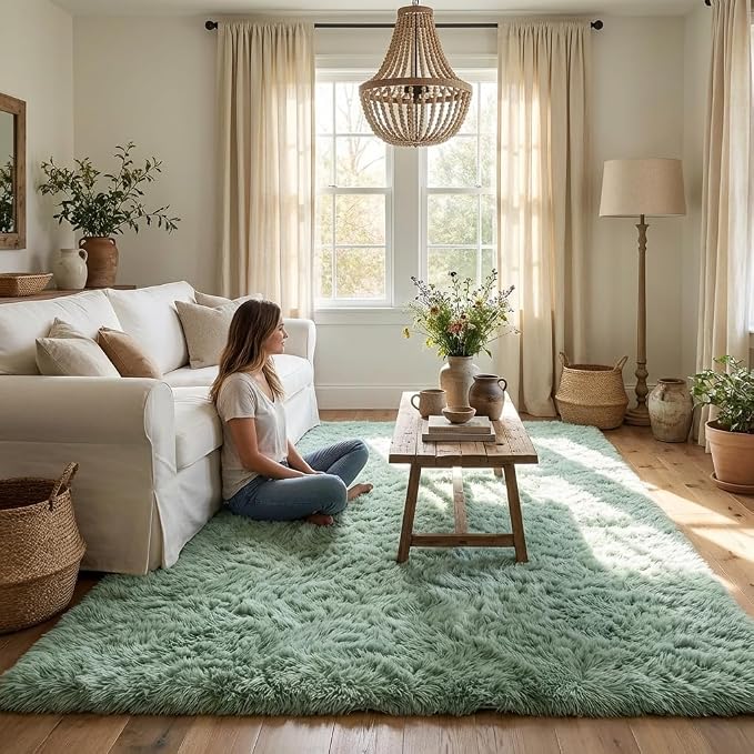 Mugorn 6x9 Rugs for Living Room, Soft Carpet Shag Kids Room Rug, Non-Slip Fuzzy - Image 9