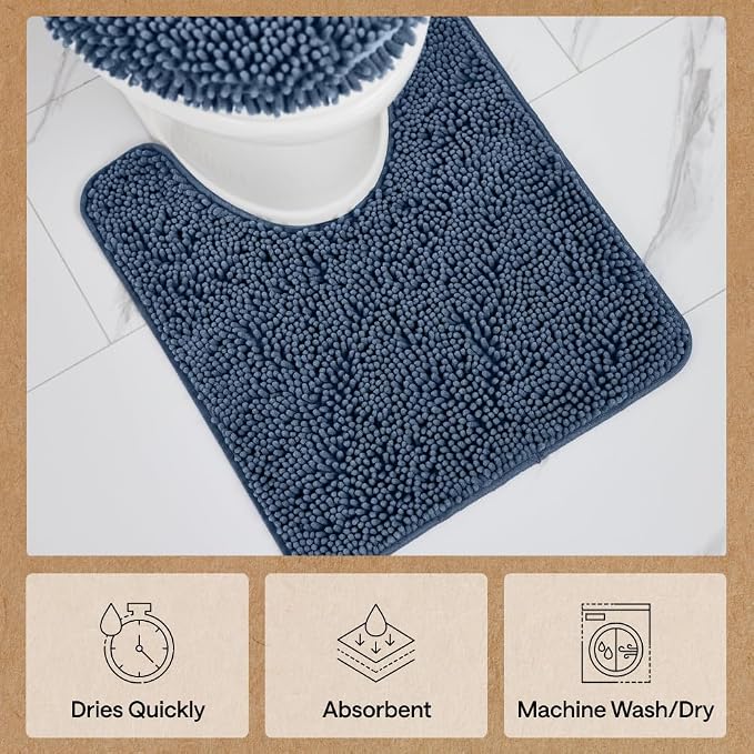 GORILLA GRIP Plush Absorbent Shaggy Chenille Bath Rug Mat - Image 7