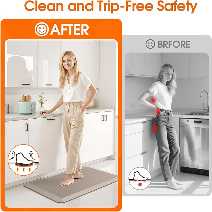 TranquilRelax Kitchen Mat, 17.3''x28'' | Cushioned Thick Floor Comfort - Image 5