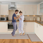 HappyTrends Kitchen Mat, 17.3"x28"+17.3"x60" Khaki, Cushioned Comfort - Image 7