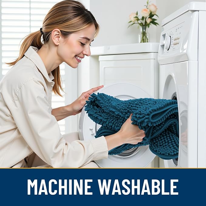 Smiry Dog Door Mat for Muddy Paws 30x20, Absorbent Dirt Trapper, Non-Slip - Image 5