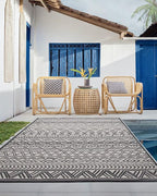 Outdoor Rug Carpet 9x12 ft, Flatweave Textured Outdoor Patio Rug Non Slip - Image 5