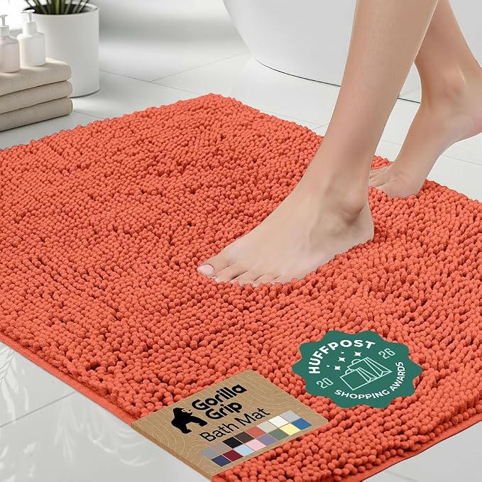 GORILLA GRIP Bath Rug Mat 60x24, Thick Soft Absorbent Chenille, Quick Dry by Unknown