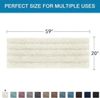 H.VERSAILTEX Bath Mats for Bathroom Non Slip Luxury Chenille Striped Bath Rug - Image 2