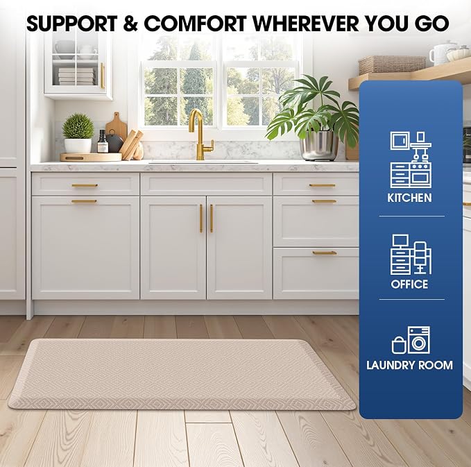 Mattitude Kitchen Mat Cushioned Anti-Fatigue Floor Mat Water Resistant Non-Slip - Image 7