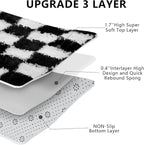 Checkered Area Rugs for Bedroom Living Room, 6x9 Black and White Fluffy Soft - Image 6
