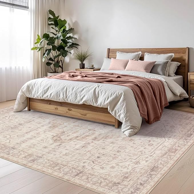 Rugxara Washable Area Rug for Living Room & Bedroom, Soft Pink Rugs for Girls - Image 3