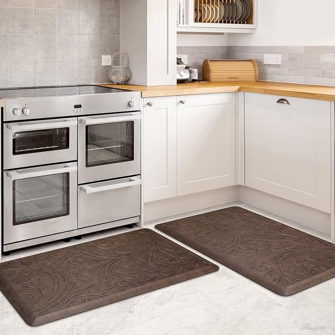KMAT 2PCS Kitchen Mat Cushioned Anti-Fatigue Floor Mat, Waterproof Non-Slip by KMAT