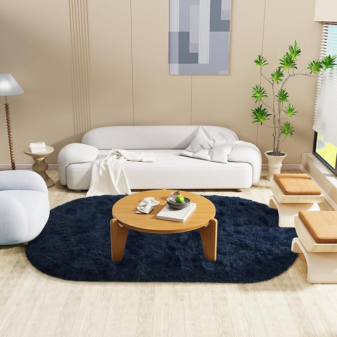 LOCHAS Bedroom Rug 3.3' x 6.2', Soft Oval Throw Rugs Carpet - Image 6
