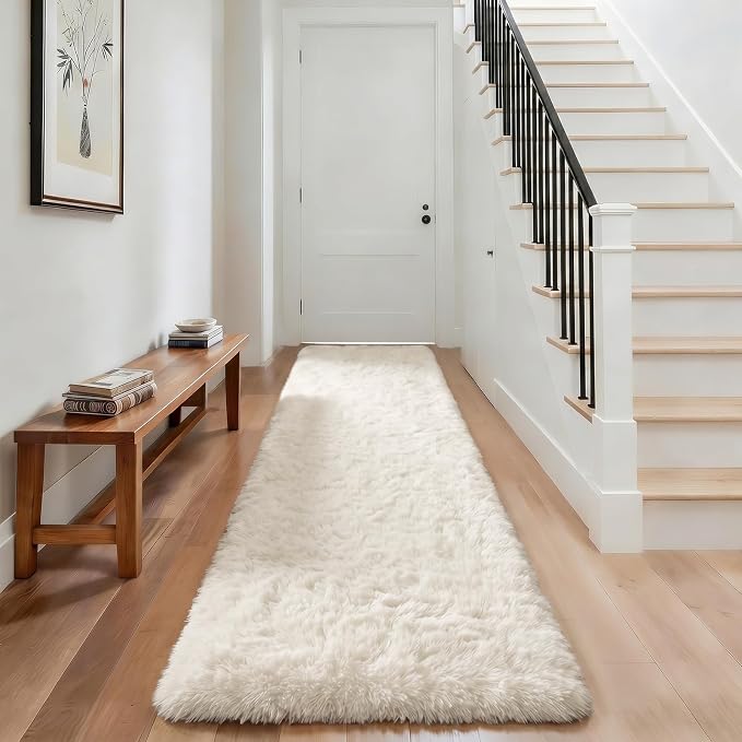 Ophanie Runner Rug for Hallway, 3x8 Washable Non-Slip Fluffy Soft Bedside Rugs by Ophanie