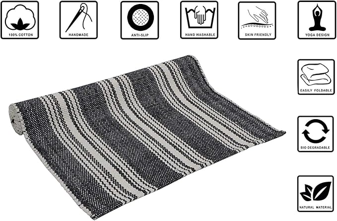 Hand Woven 100% Cotton Yoga Mat- Thick Handloom Made in India- - Image 2