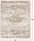 Washable Farmhouse Living Room Rug, 8x10 Area Rugs - Image 2