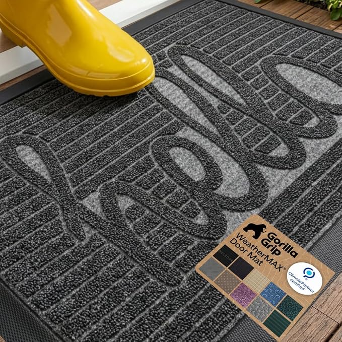 GORILLA GRIP 100% Waterproof All-Season WeatherMAX Doormat 35x23, US Designed by Unknown