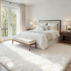 5x7 Area Rugs for Living Room: Ultra Soft Fluffy Shag White Rug for Bedroom - Image 2