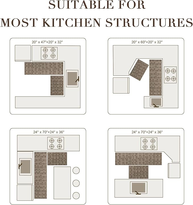 Kitchen Rugs Sets of 2-Non Slip Kitchen Mats - Image 5